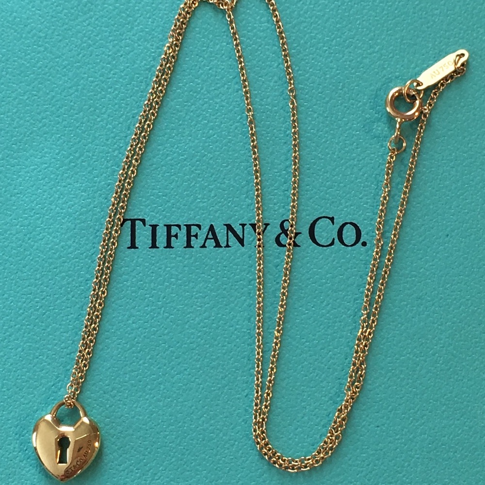 Tiffany & Co. Heart Lock Pendant Necklace 18K